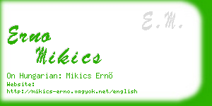 erno mikics business card