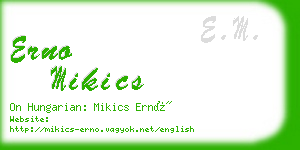 erno mikics business card